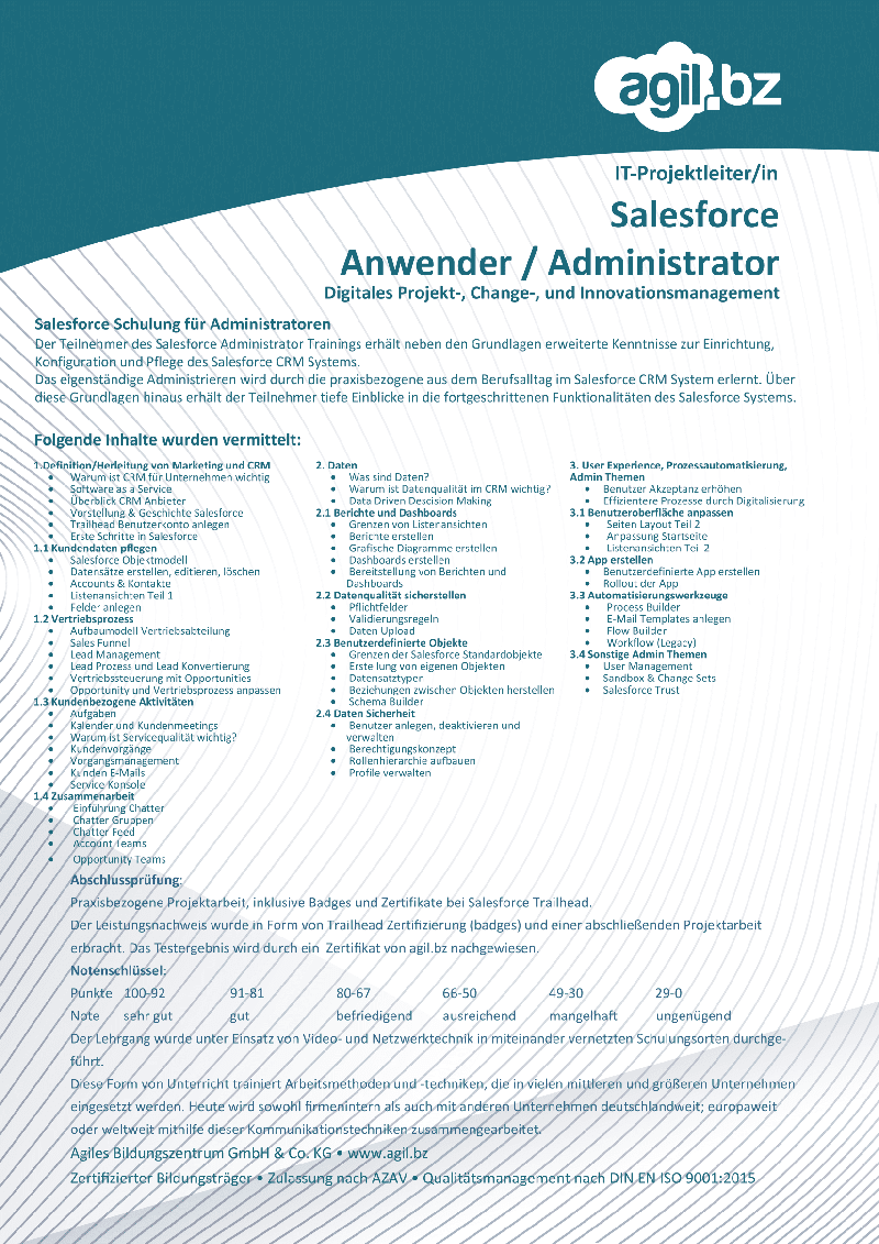 SFAdmin Lehrgangsinhalt Agilbz SFAdmin Lehrgangsinhalt agilbz